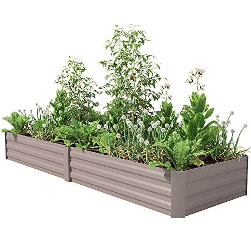 Gray Steel Raised Garden Bed (8x2x1FT) S262