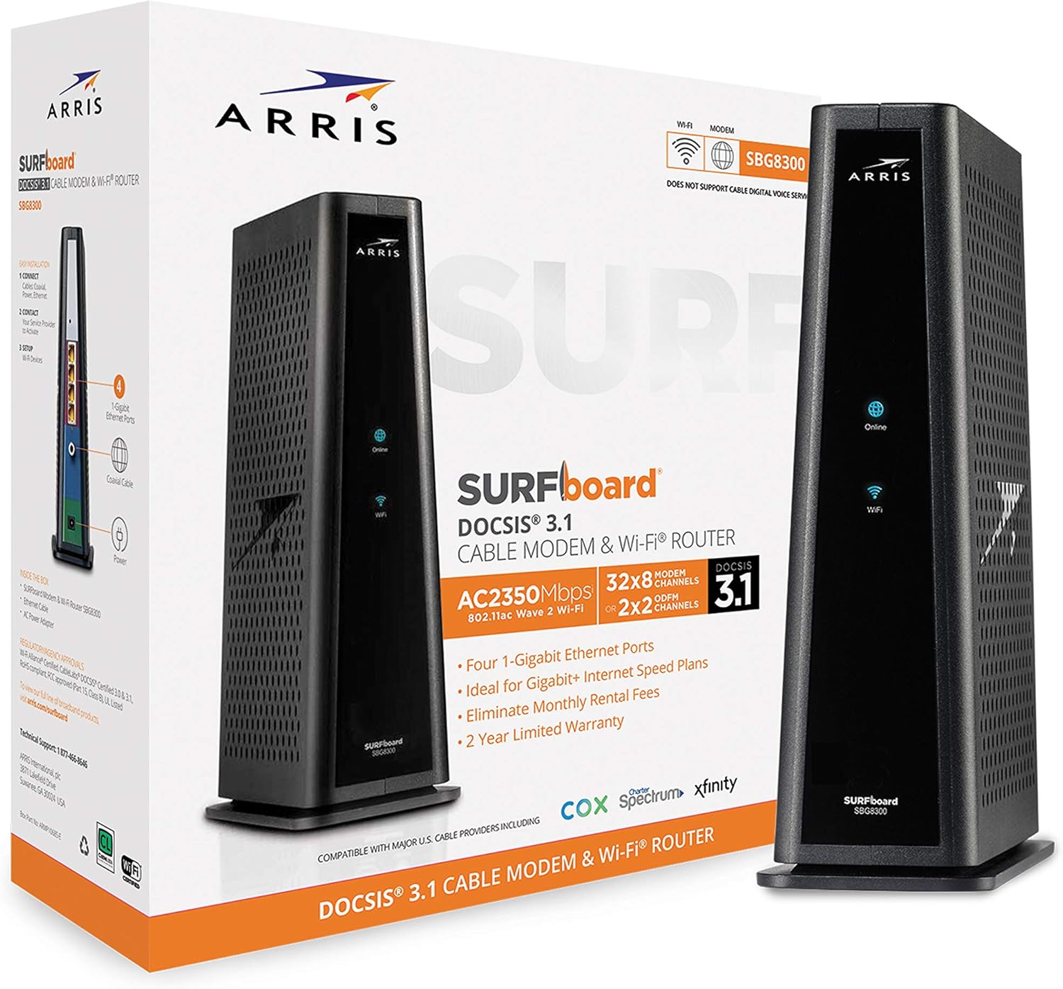 DOCSIS 3.1 Gigabit Cable Modem & AX3000 Wi-Fi 6 Router U761