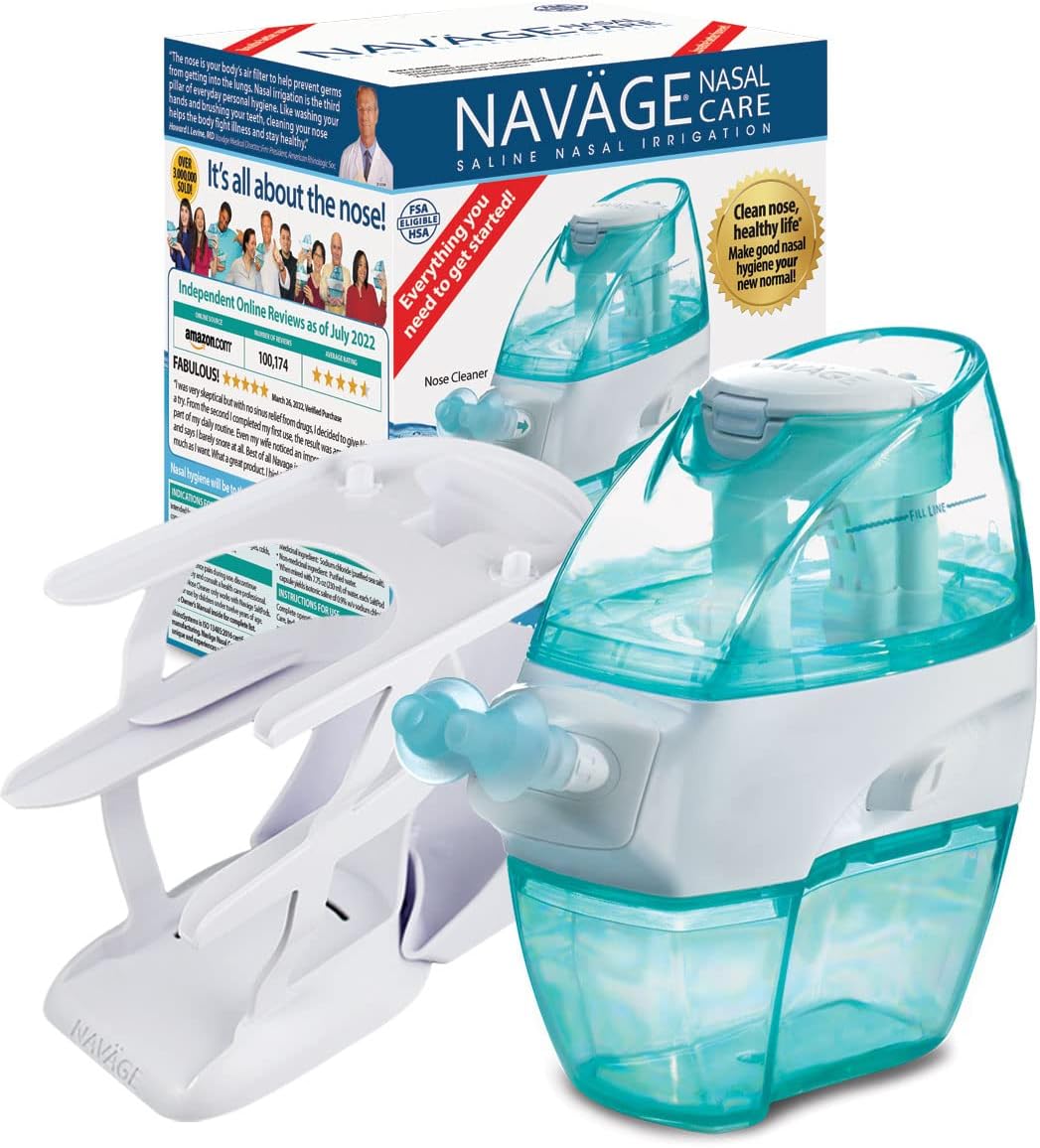 Nasal Irrigation System with 30 SaltPods and Black Travel Case C422