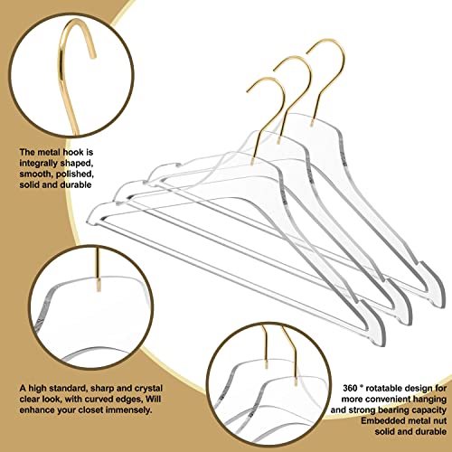 5-Pack Clear Acrylic Hangers with Gold Hooks C949
