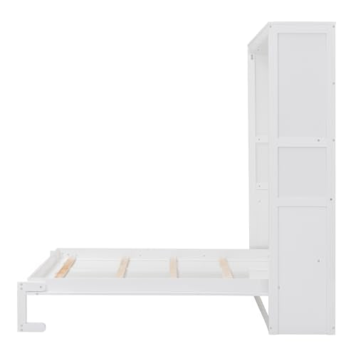 White Queen Murphy Wall Bed with Cushion C44850