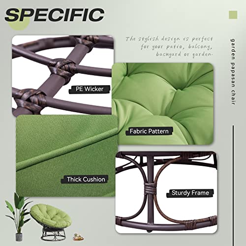 Navy Wicker Papasan Chair with Cushion and Frame N6986