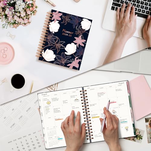 18 Month Weekly & Monthly Planner Spiral Bound Hard Cover with Stickers & Gift Box C579