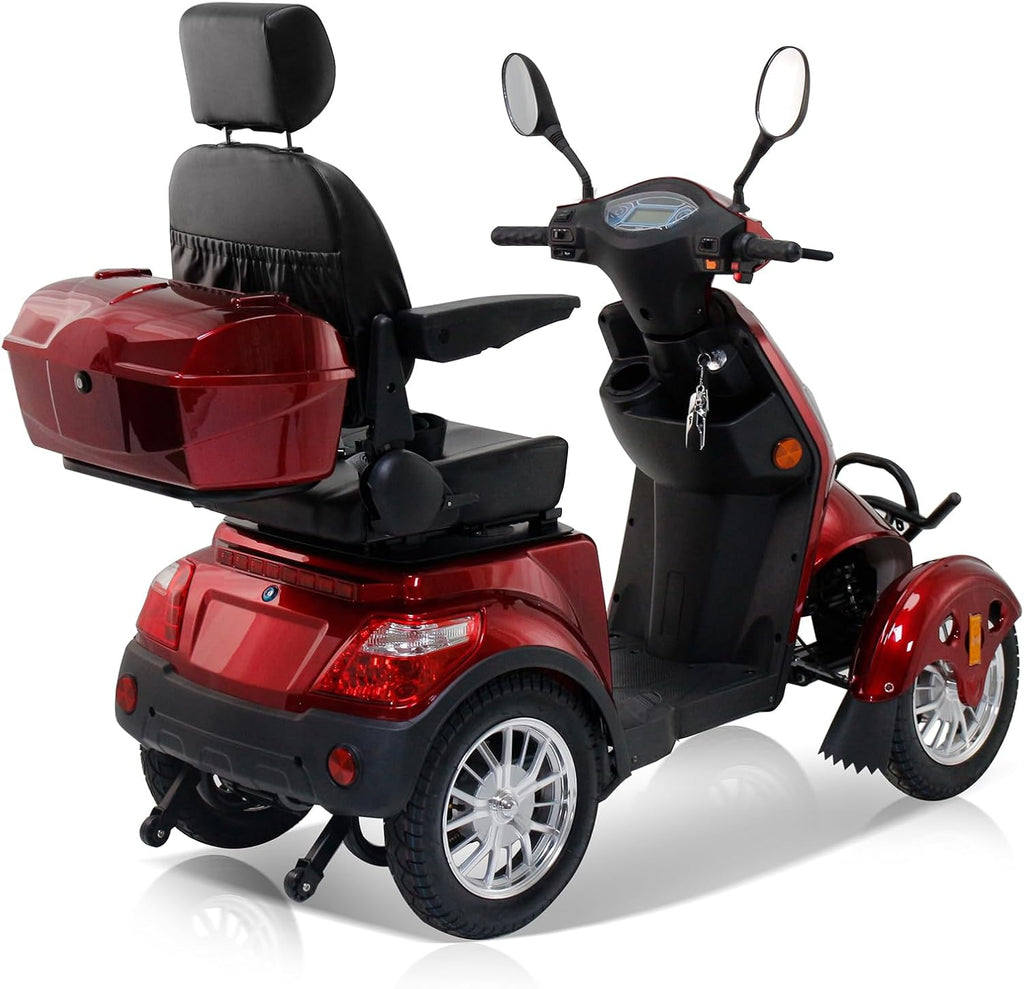 Heavy Duty 4 Wheel Mobility Scooter 500lbs Capacity 800W Red F726645