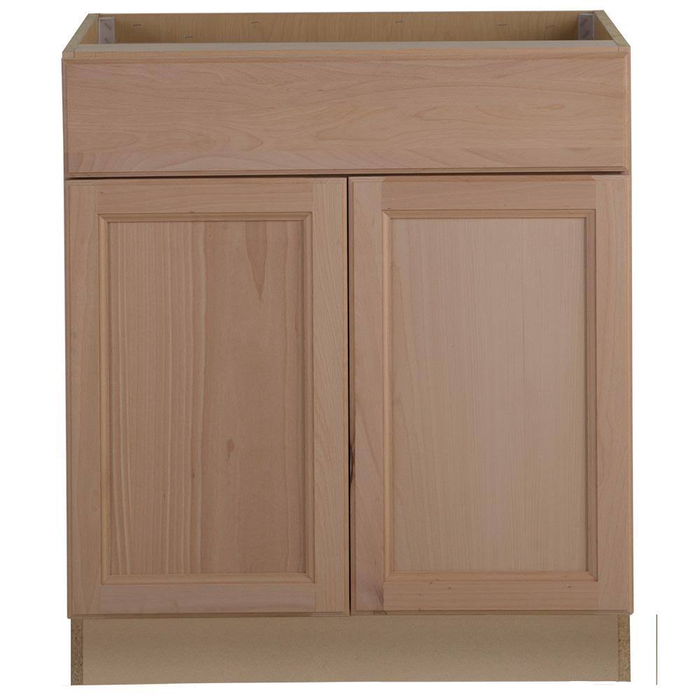 Unfinished Beech Frameless Base Cabinet with Drawer W845062