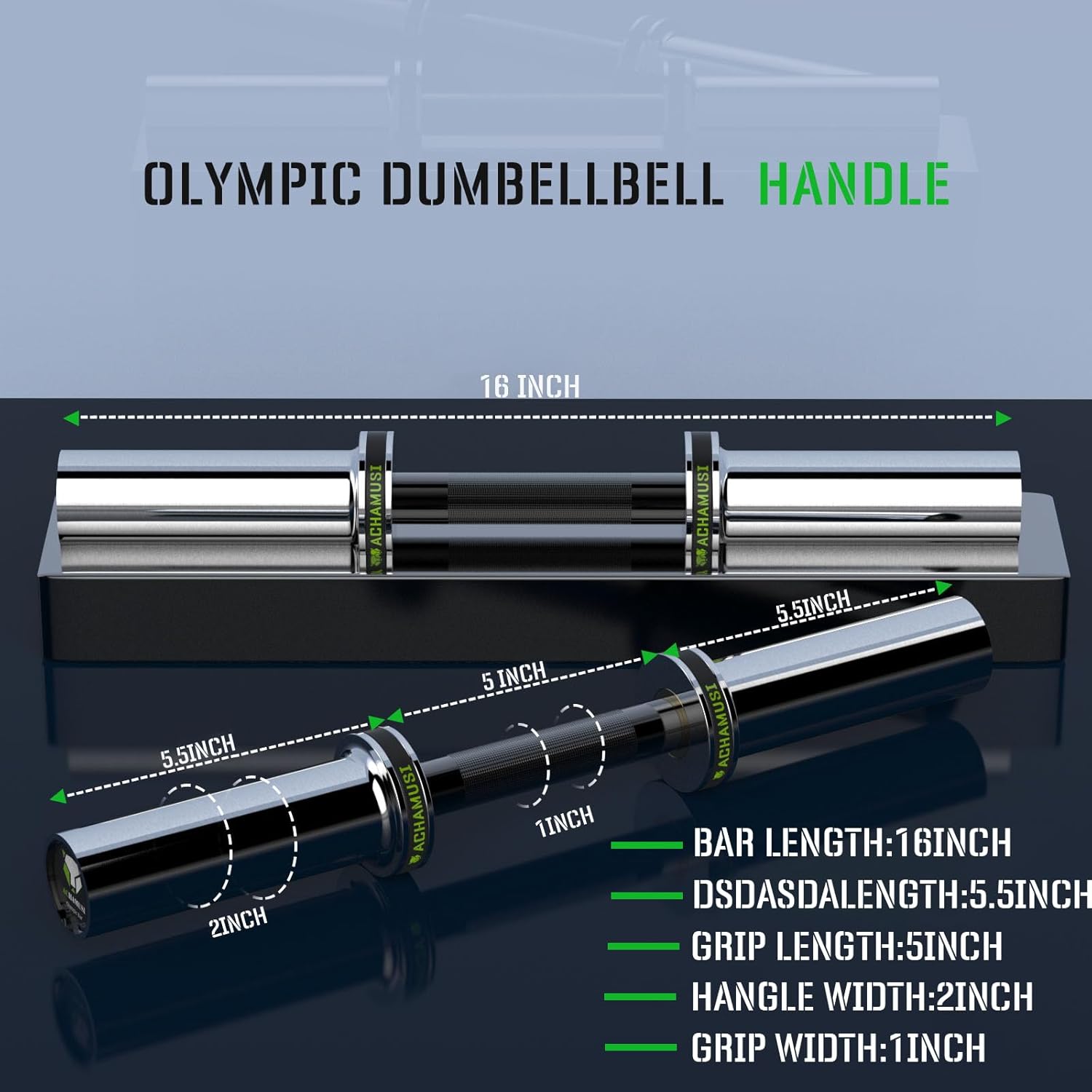 16" Loadable Dumbbell Bar Pair for 2” Weight Plates G216