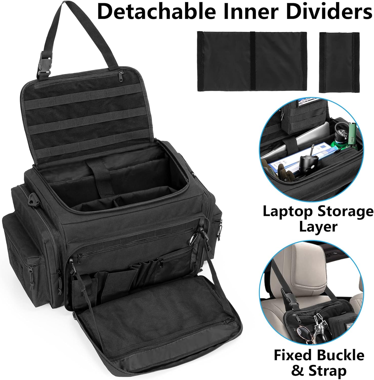 Black Patrol Bag with Laptop Layer T39551