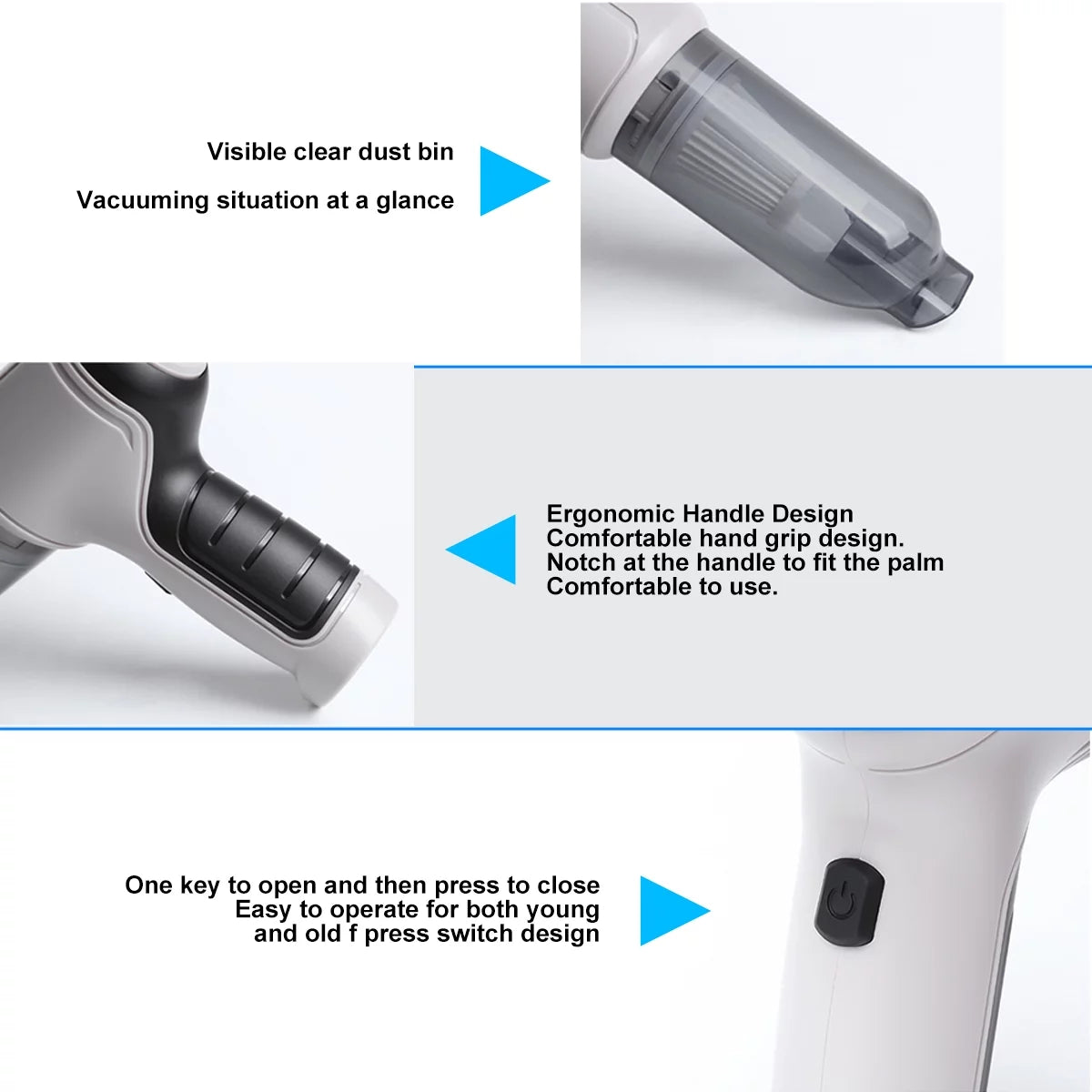 4 In 1 Handheld Wireless Car Vacuum Cleaner 9000Pa Strong Suction Mini Cleaner U558224