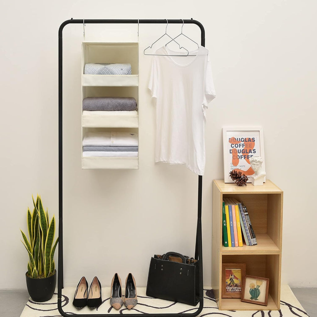 3-Pack Cloth Storage Bins & 1-Pack Hanging Closet Organizer K4457
