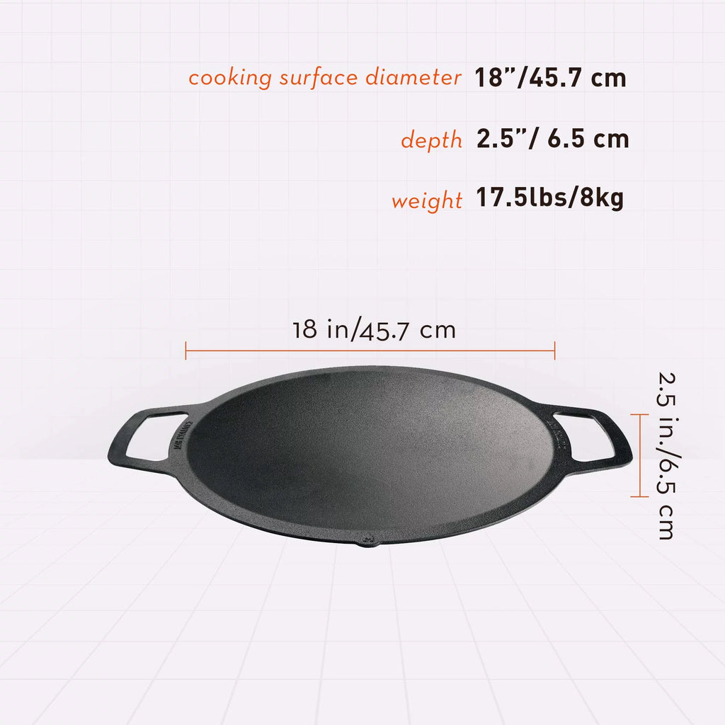 Large Cast Iron Wok Top, 18", 2.5" Depth B231