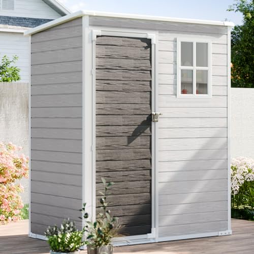 Dove Grey Resin Outdoor Storage Shed P608900
