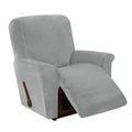 4-Pieces Velvet Recliner Chair Cover with Pocket H93831
