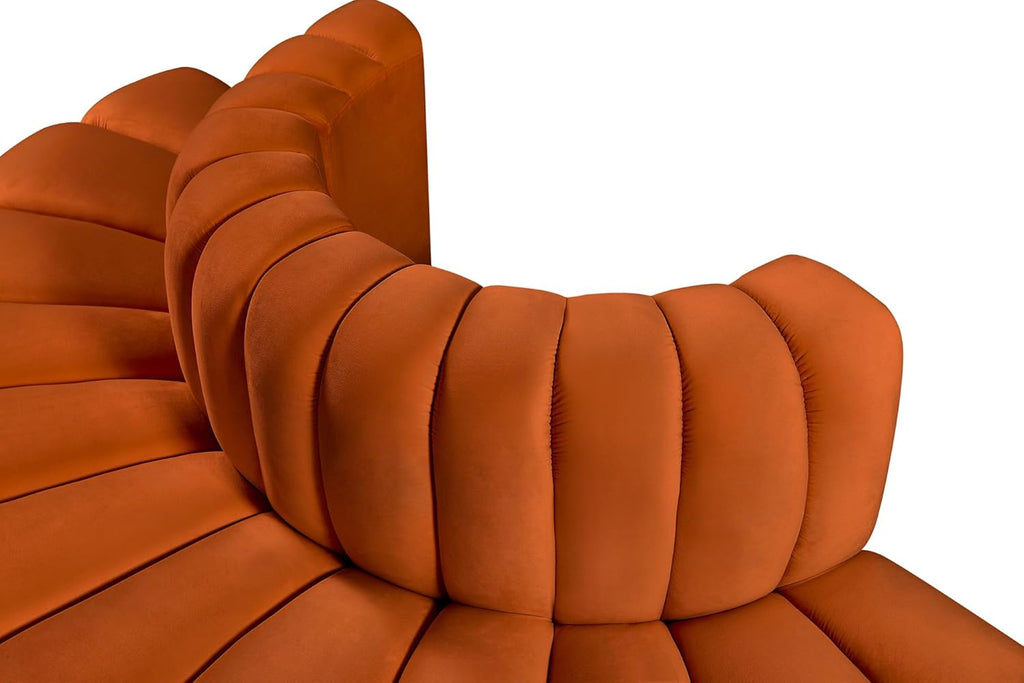 Cognac Velvet Sofa U2232