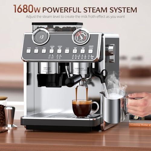 20 Bar 58mm Stainless Steel Espresso Machine with Grinder Z66532