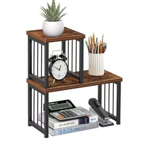 Rustic Brown Desktop Bookshelf Q984684
