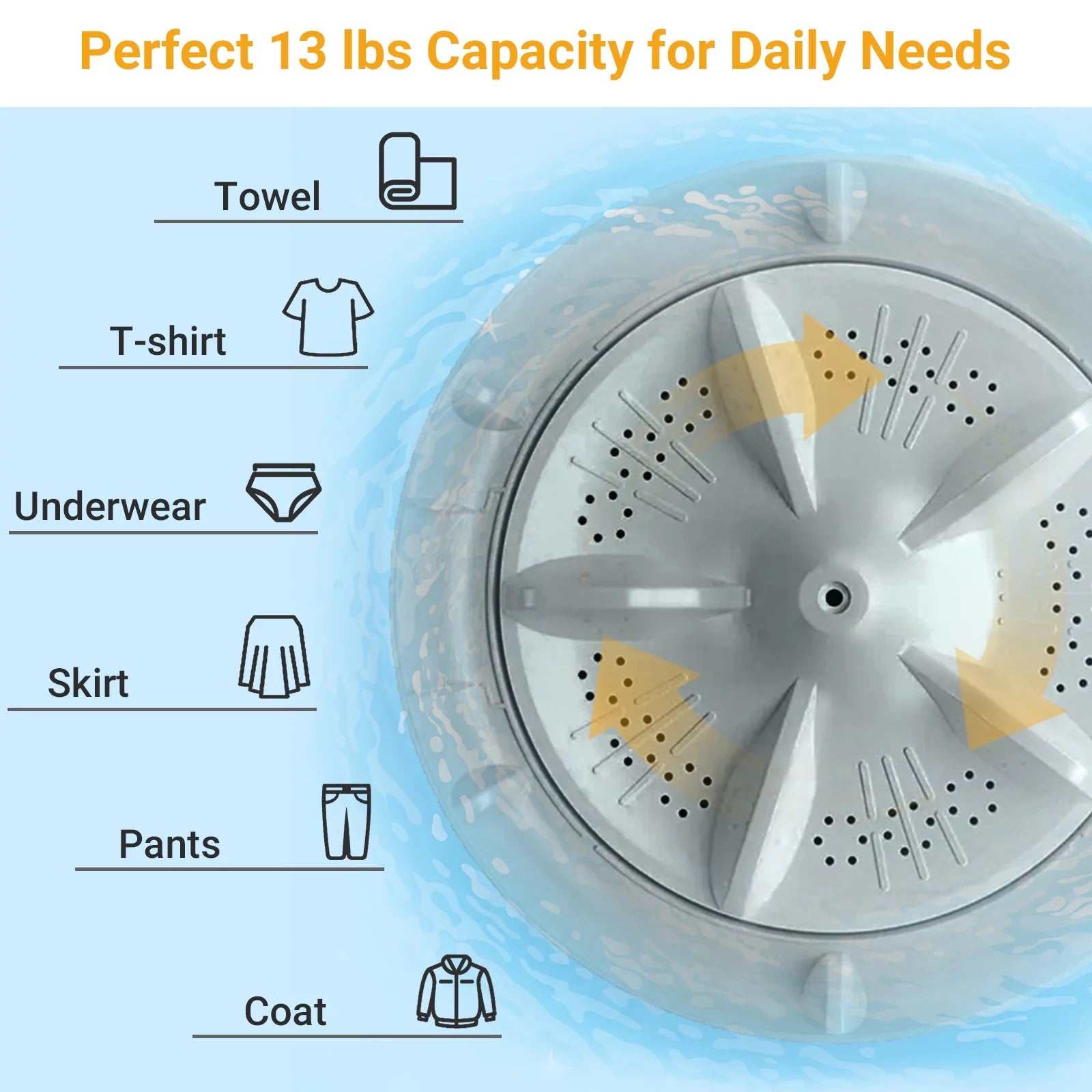 13lbs Portable Washing Machine with Spin Dryer N92488