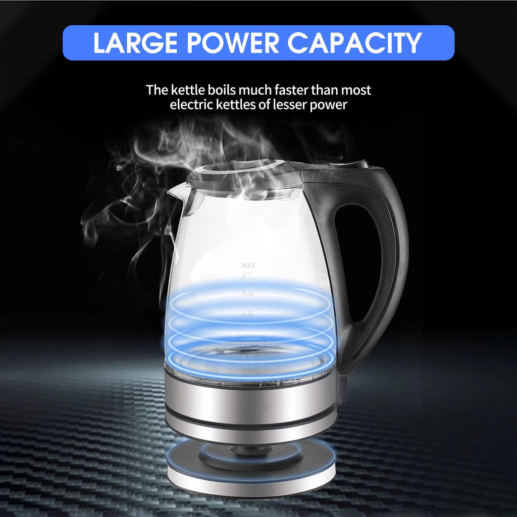 1.7L 1500W Glass Electric Kettle with Auto Shut-Off L339