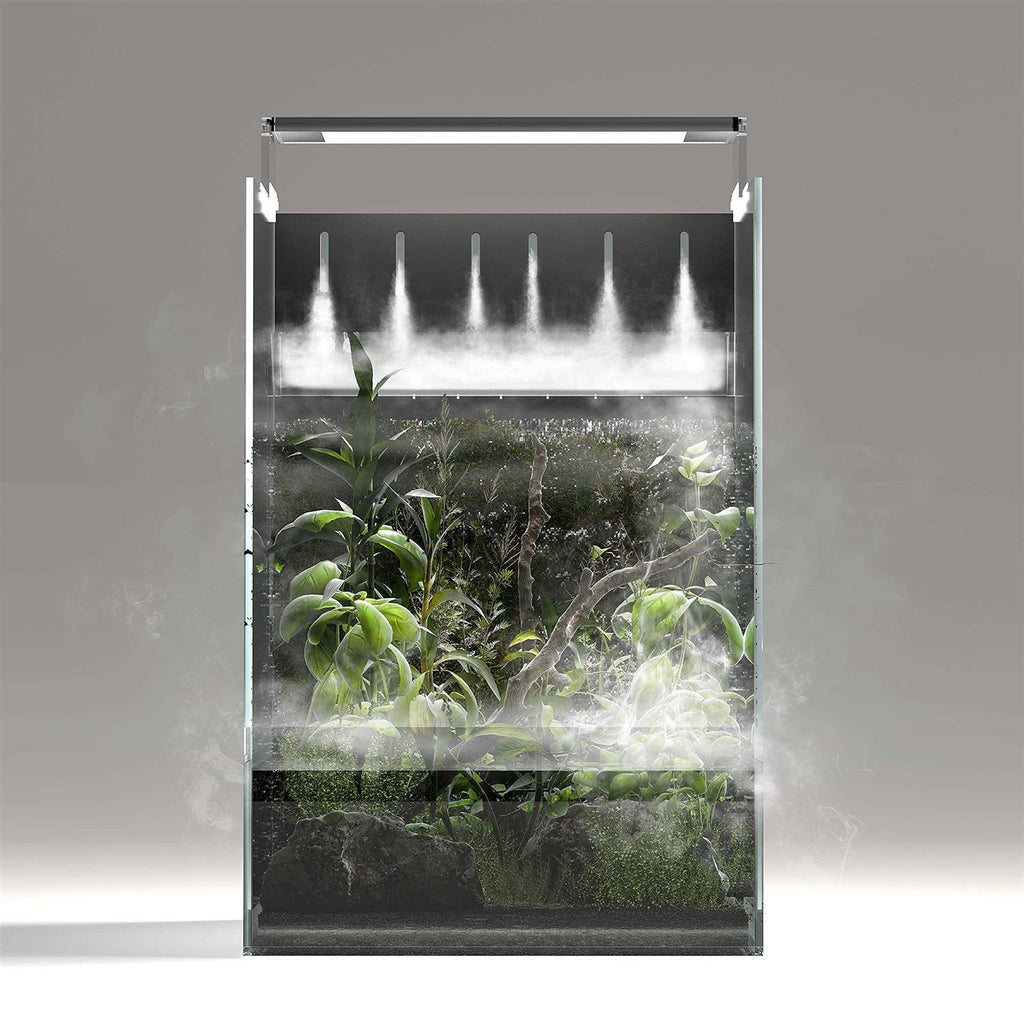 Aqua Terra Tanks Terrarium All in One, Integrated Paludarium, Light, Water Pump, Mist-Flower and Mat Included, Waterfall and Rain Forest Z453258