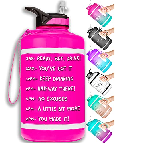 64 oz BPA Free Reusable Water Bottle with Straw and Handle A36869