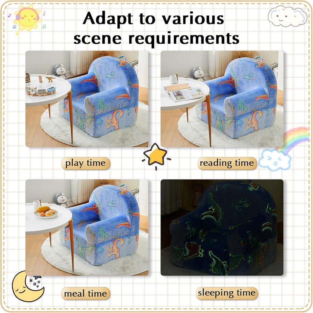 Glow in The Dark Dinosaur Toddler Plush Chair T1035