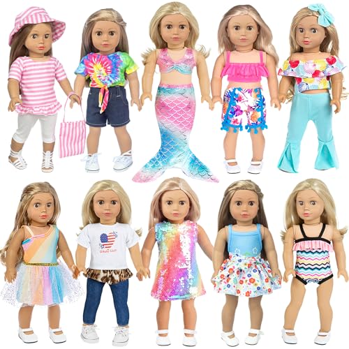 18 Inch Doll Fashion Clothes 10 Sets N2212