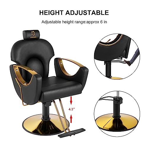 Pink Hydraulic Reclining Barber Chair T86113