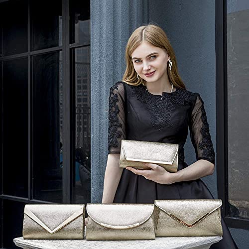 Gold Clutch Evening Bag with Chain Z5451