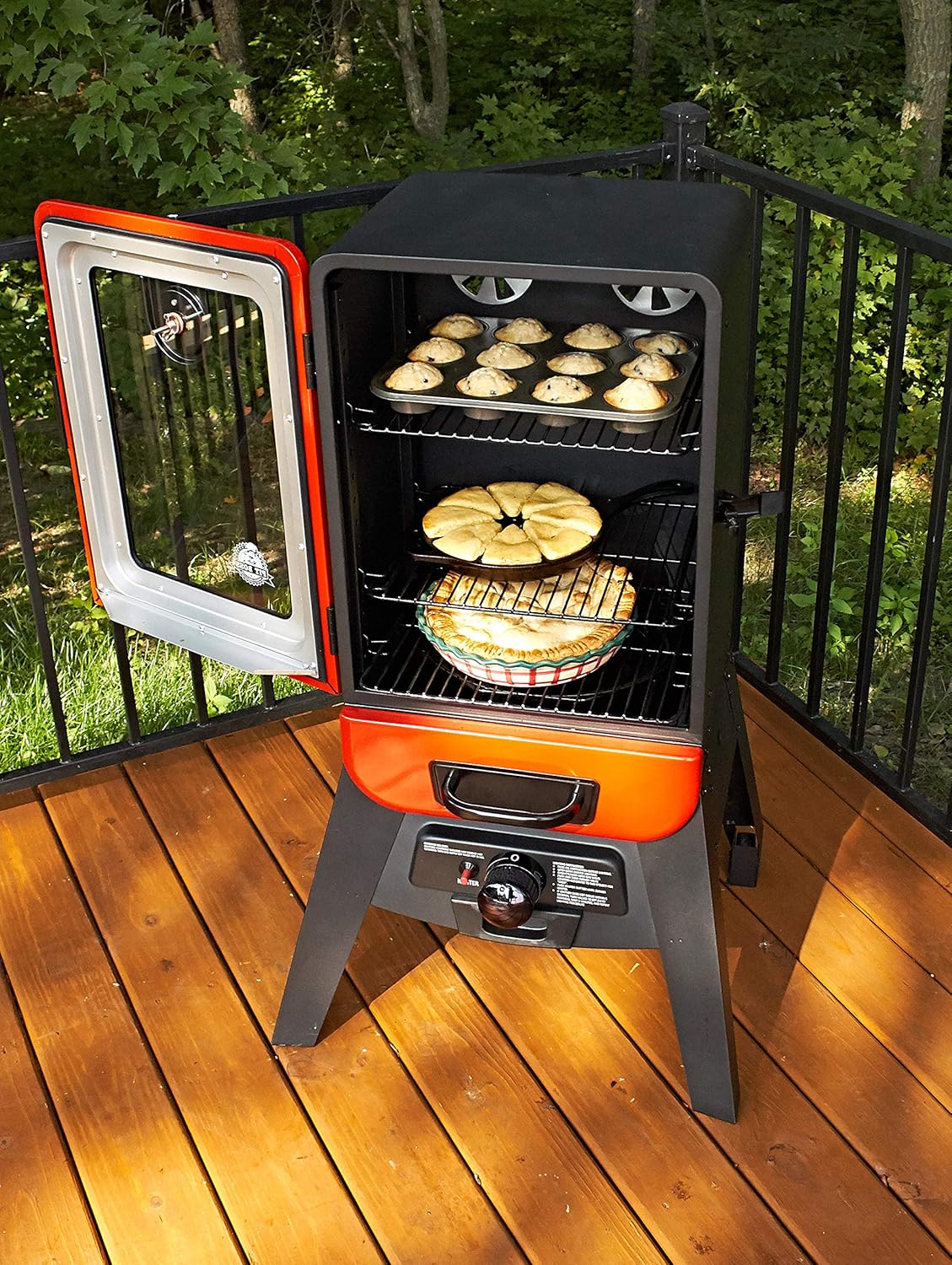 Red Vertical LP Gas Smoker T778