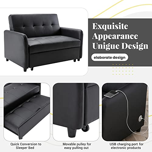 Brown Pull-Out Sofa Bed D43461