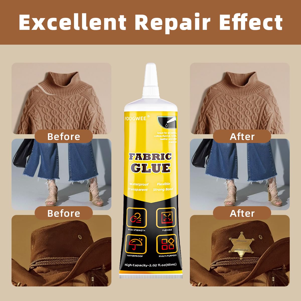 60ml Permanent Fabric Glue O9974