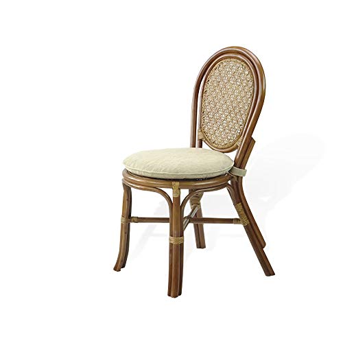 Set of 2 Natural Rattan Side Chair with Cream Cushion E858766