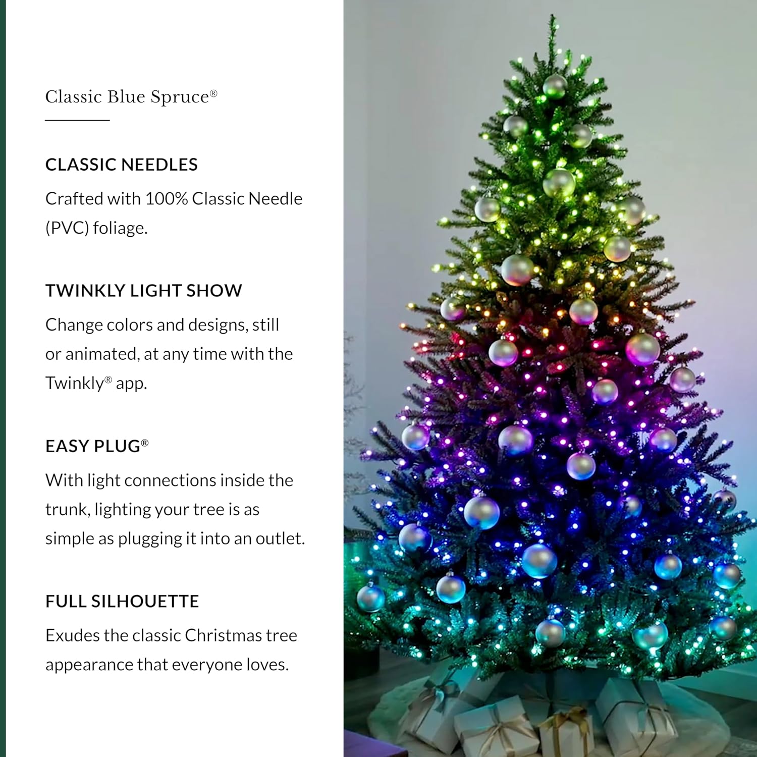 7.5ft Pre-Lit Artificial Christmas Tree with 1000 Clear Incandescent Lights D78056