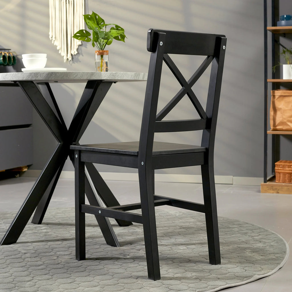 Black Wooden Dining Chairs Set of 4 G2524