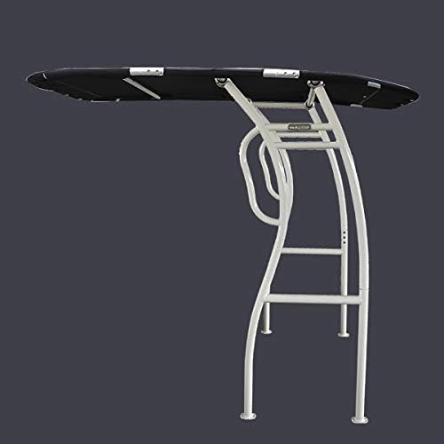White Powder Coat - Black Canopy Collapsible Center Console Fishing Boat Canopy D134547