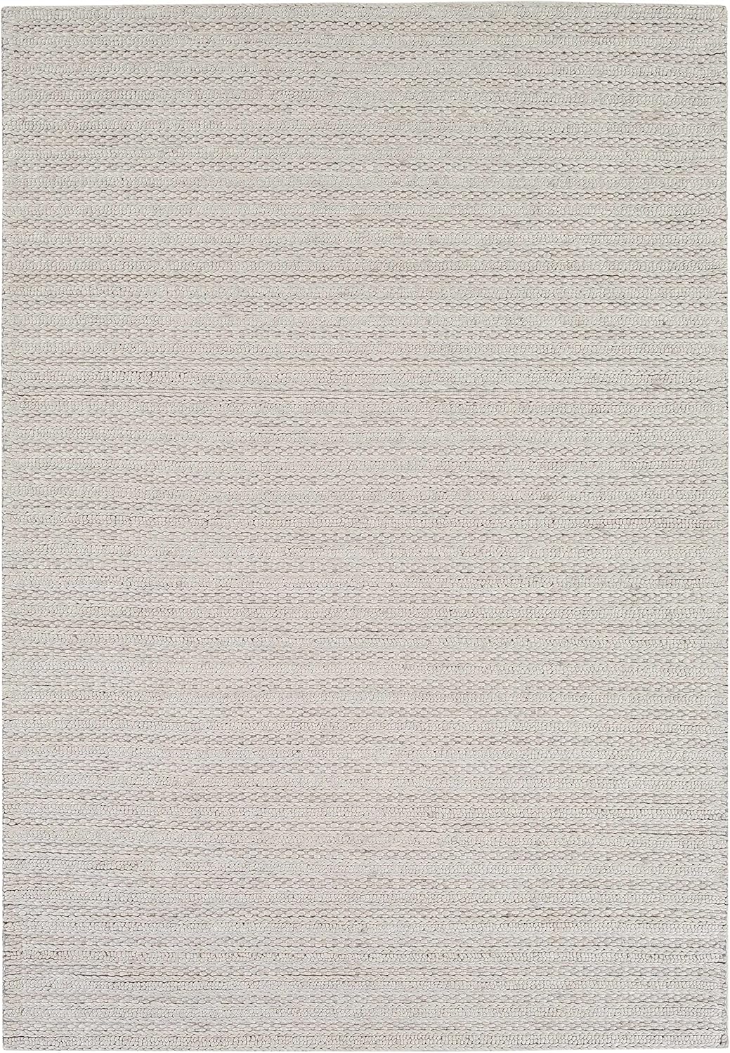 Wool & Viscose Bohemian Area Rug, Ivory, Beige, Cream, Grey, 10' x 14' D92787