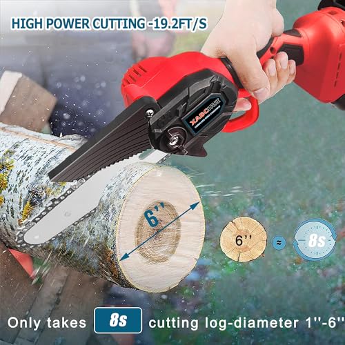 6 Inch Cordless Mini Chainsaw with 2 2.0Ah Battery and 2 Chains P40602