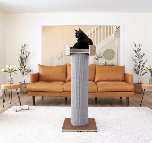 Giant Scratching Tower with Perch, 44.5" Height with Replaceable Sisal and Removable Bed X370