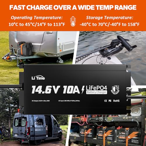 14.6V 10A LiFePO4 Onboard Charger with LED Indicator F9166