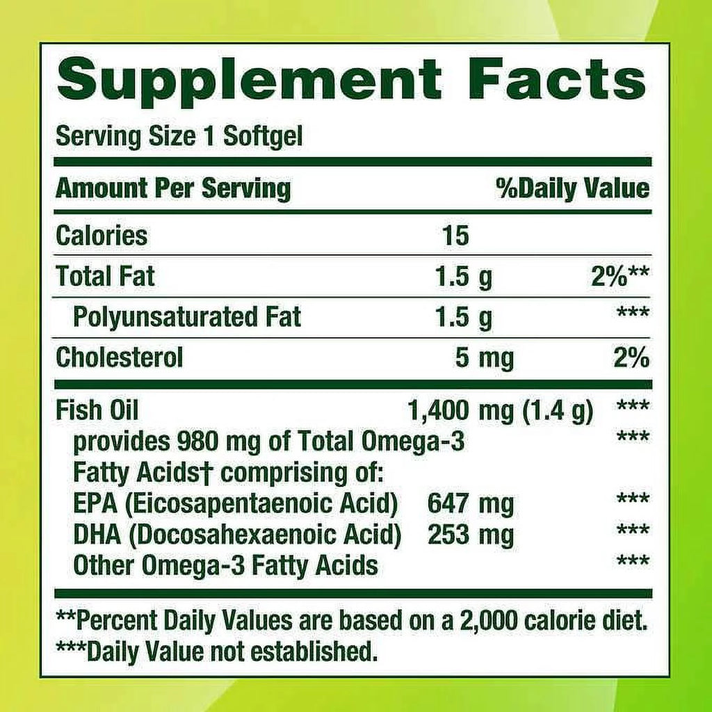 Fish Oil 1400 mg 130 Softgels E77418