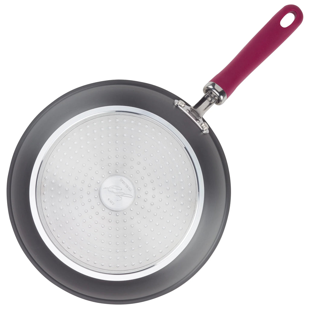 11 Piece Nonstick Pots and Pans Set, Burgundy Handles W751