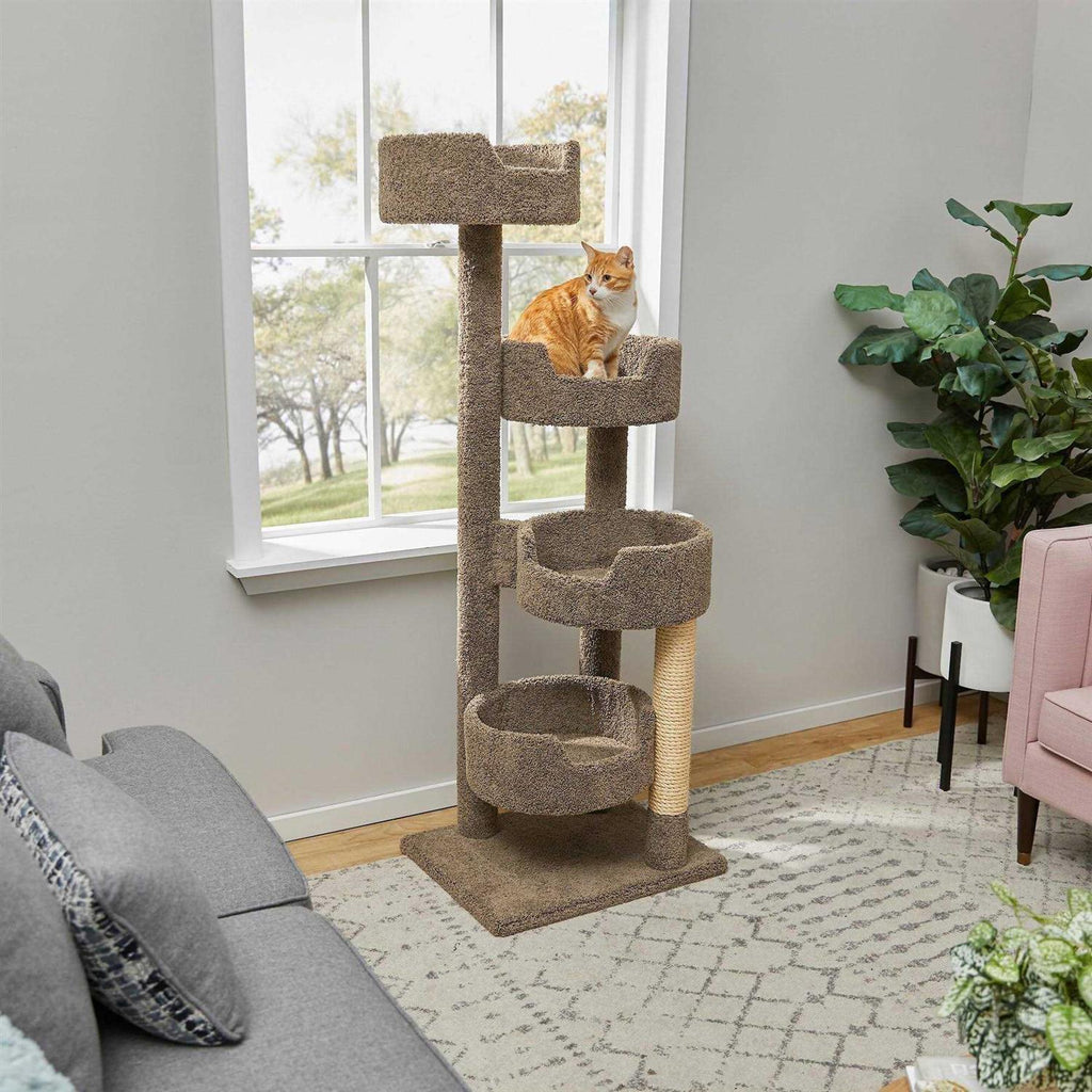 65-in Real Carpet Wooden Cat Tree T97596