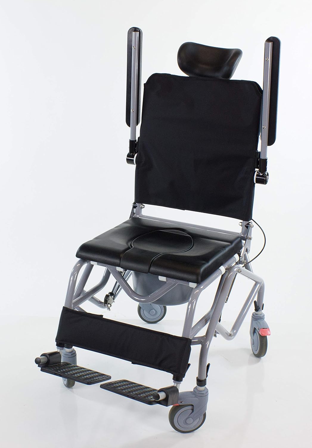 Tilt-in-Space Reclining Shower Commode Chair with Locking Casters C762