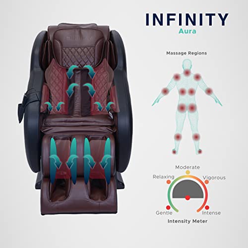 Full Body Zero Gravity Massage Chair Air Compression Lumbar Heat Black with Brown H906965