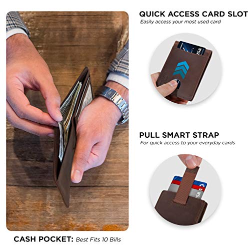 RFID Blocking Genuine Leather Bifold Wallet X717606