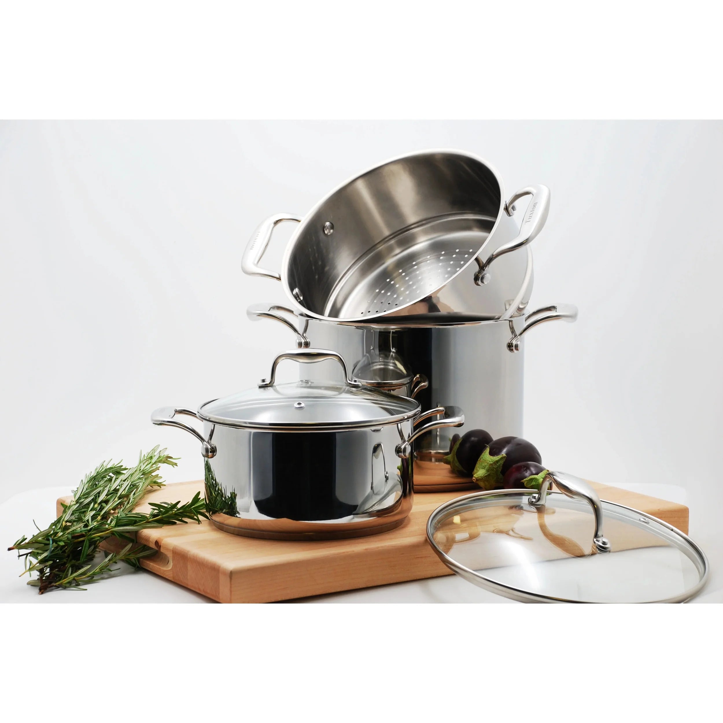 10-Piece Non-Stick Stainless Steel Cookware Set U3406