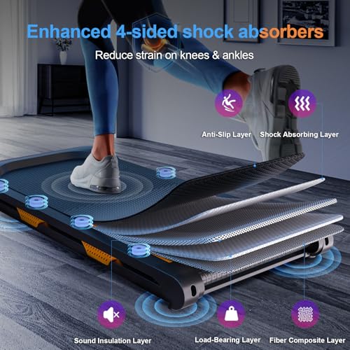 Under Desk Treadmill with Incline, 2 in 1 Walking and Jogging, Small Portable Treadmill with Remote Control T1202