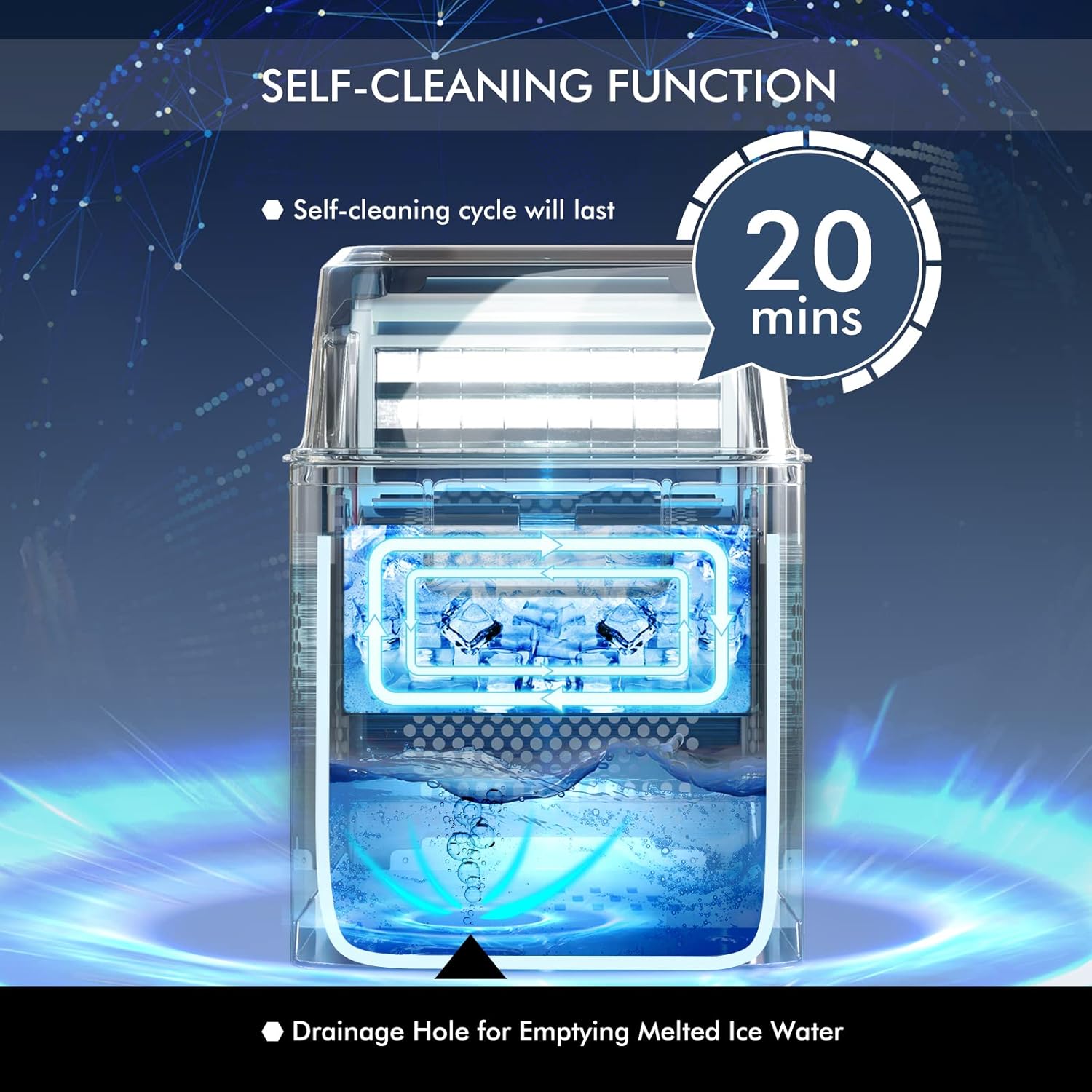 40LBS/24H Portable Compact Ice Machine with Auto Self-Cleaning Function B32166