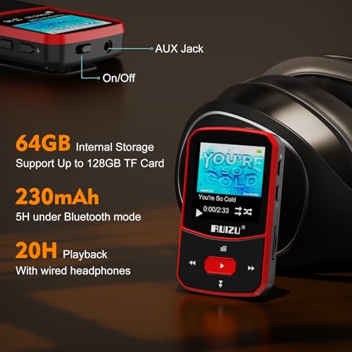 64GB Bluetooth MP3 Player with FM Radio M593542