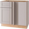 Medium Veiled Gray Thermofoil Plywood Shaker Base Kitchen Cabinet 36 in. W x 24 in. D H306784