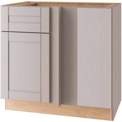 Medium Veiled Gray Thermofoil Plywood Shaker Base Kitchen Cabinet 36 in. W x 24 in. D H306784